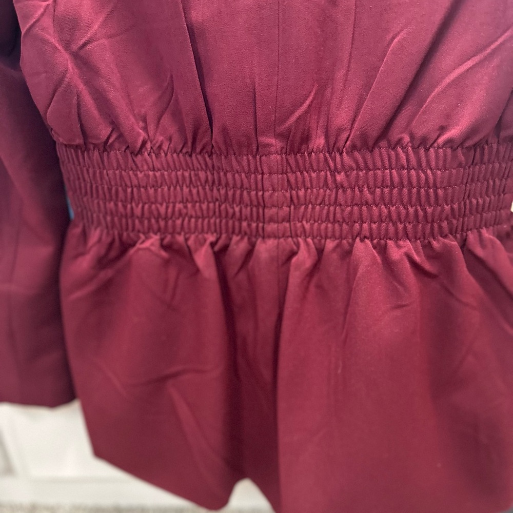 Steve Madden Burgundy Blazer with Notched Lapels and Fitted Silhouette - Picture 6 of 15